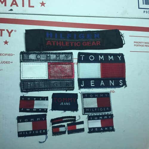 Lot Of 11 Vtg 90s Tommy Hilfiger Patch Spellout Bold Patches Custom Recycle