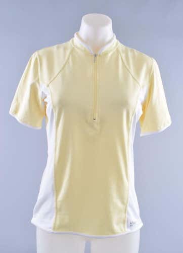 Louis Garneau 1/4 Zip Cycling Jersey Womens Large Yellow Bike Biking