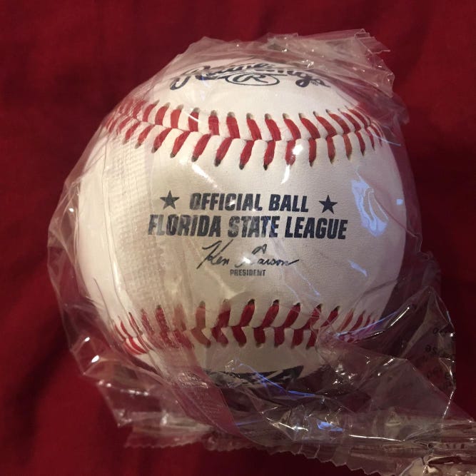New Rawlings Florida State League MiLB Factory Wrapped Baseball