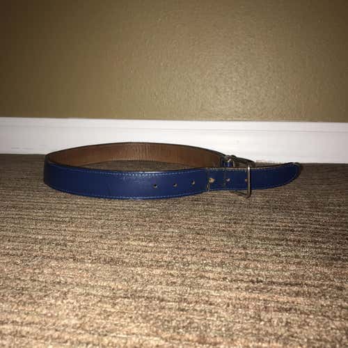 Royal Blue Leather Baseball Belt