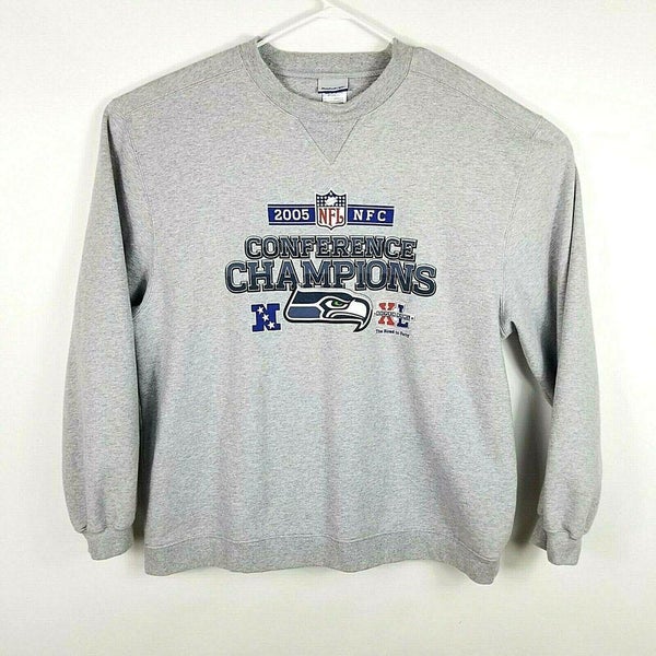 NFL Seattle Seahawks Adult Sweatshirt 2005 NFC Champions Gray Size XL  Superbowl