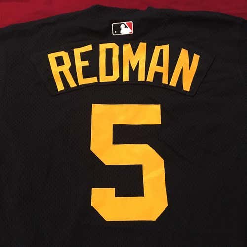 2002 Tike Redman Pittsburgh Pirates Game Used Worn MLB Majestic Batting Practice Jersey Size 46