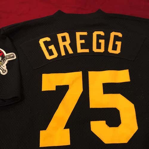 Tommy Gregg Pittsburgh Pirates Game Used Worn MLB Majestic Batting Practice Jersey Size 48