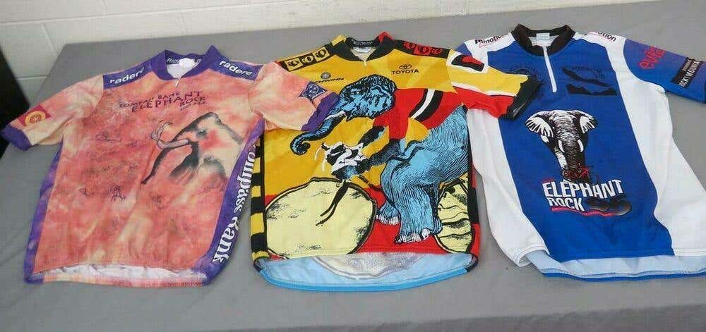 (3) Elephant Rock Cycling Bike Jerseys Men's XL 1995 2001 & 2003 Pearl Izumi