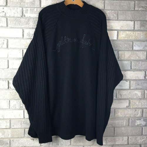 Vtg 90s PLATINUM FUBU Sweater Long Sleeve Men's XXXL Spellout Script Bold Ribbed