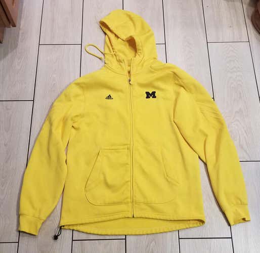 University of Michigan Adidas Maize Zip Up Hoodie and Navy Sweatpants Combo Lot Large