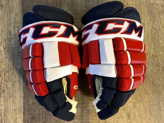 CCM HG97 Pro Stock Hockey Gloves 4 Roll Washington Capitals Size 13