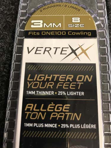 New Bauer Vertexx 3mm Size 8 Goalie Skate Blades