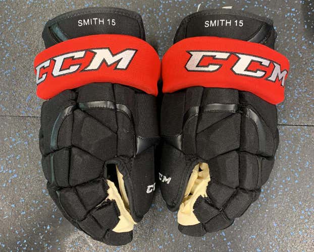 New Ottawa Senators Zach Smith 14” CCM HG12 Gloves Senior Pro Stock