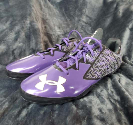 New Under Armour ClutchFit (US Size 14E) Purple Black Football Cleats