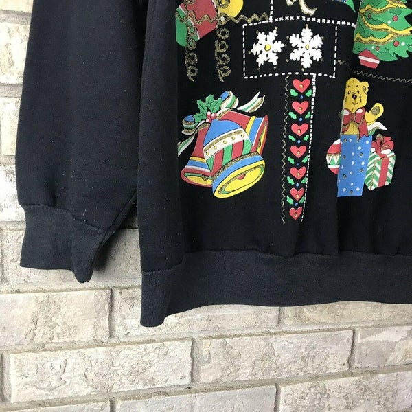 Vtg 80s 90s Karen Blake Womens Medium USA Made Christmas Sweatshirt  Pullover 70s