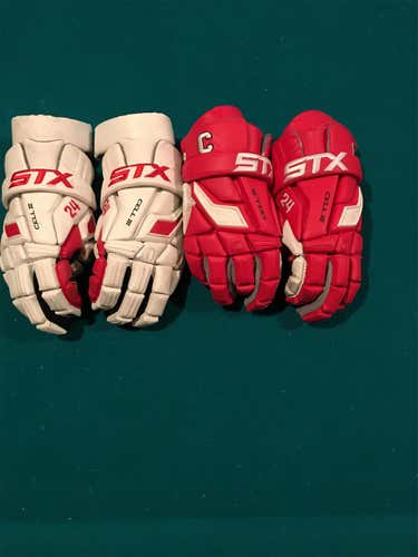 Used Cornell Team Issued Cell III Lacrosse Gloves (package Deal)
