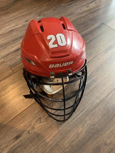 Custom Calgary Roughnecks Used Bauer IMS 11.0 Helmet (Box Lacrosse)