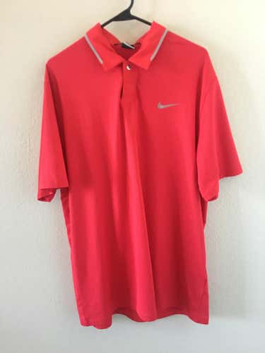 Nike Tw Tiger Woods edition polo collared golf shirt- short sleeve -large