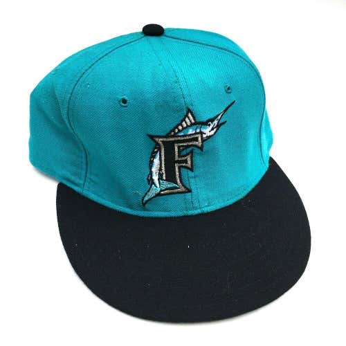 VTG Florida Marlins Fitted Baseball Cap Hat New Era 59Fifty Diamond Collection