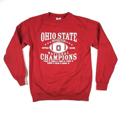 VTG Ohio State University Buckeyes Crewneck NCAA National Champions 2002 Red M