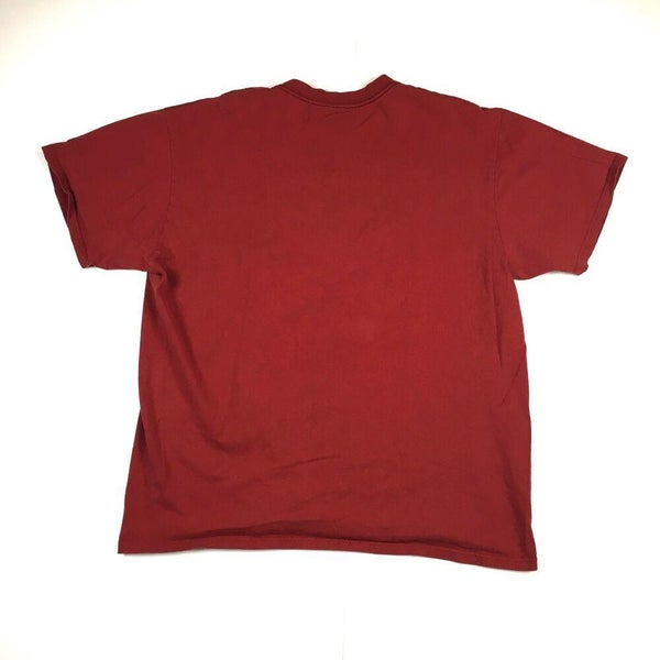 VTG Nautica Jeans Co. T-Shirt Block Letter Logo Sailing Red/Blue (Sz Large)