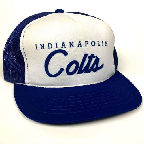 Vintage Indianapolis Colts Snapback Trucker Hat NFL Football Blue/White OSFM