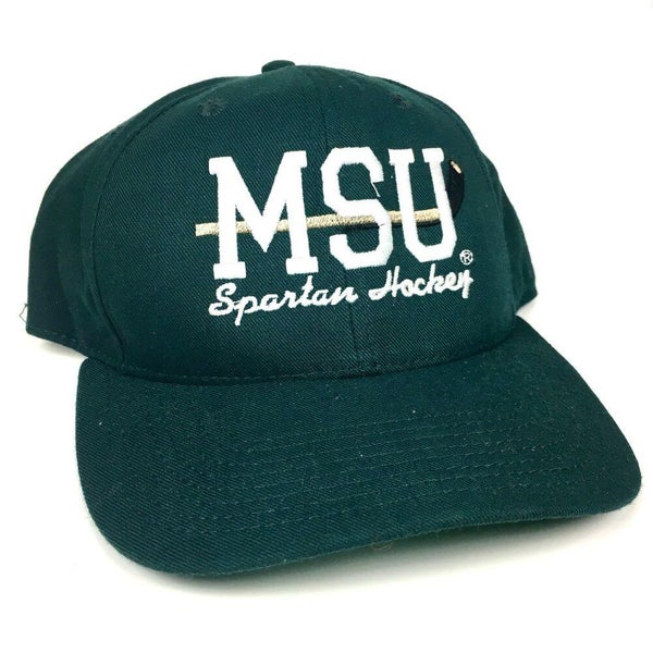 VTG Michigan State Spartans Hockey Snapback Hat CCHA College Hockey Green/White