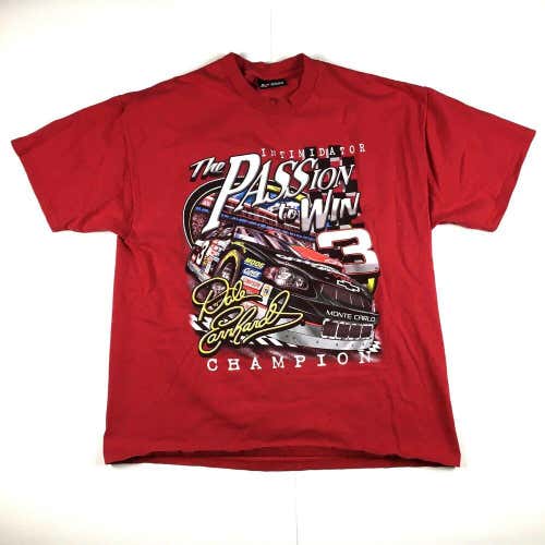 VTG Dale Earnhardt NASCAR Racing T-Shirt The Passion to Win #3 Red (Sz L)