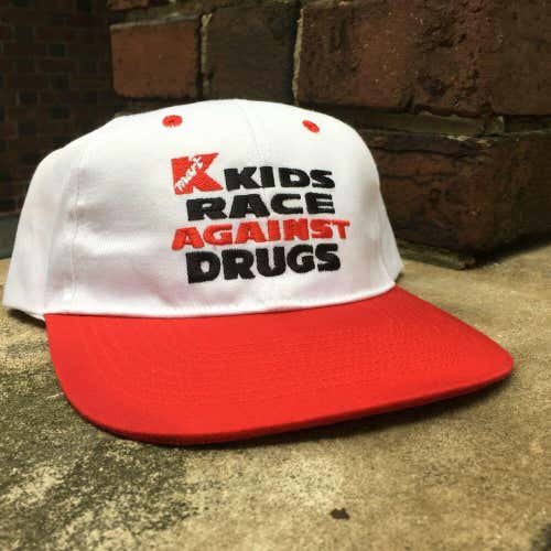 VTG K Mart Kids Race Against Drugs 90s Snapback Hat Cap Red/White OSFM