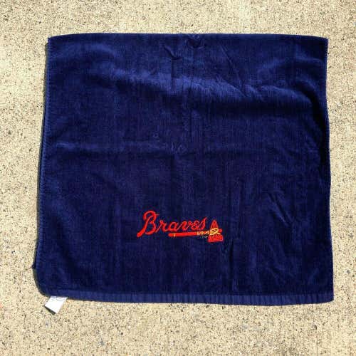 VTG 90s Atlanta Braves Towel MLB Baseball Embroidered Blue