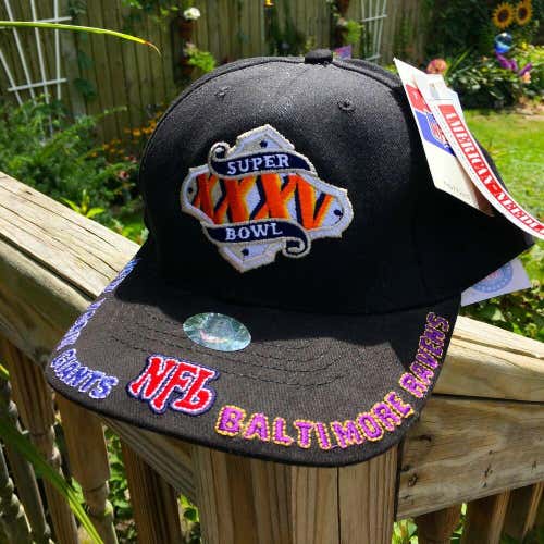 NWT Super Bowl XXXV Strapback Hat NY Giants vs Baltimore Ravens American Needle