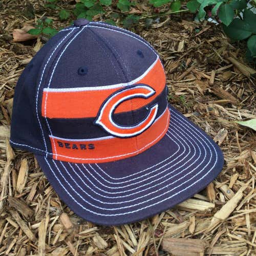 Reebok Chicago Bears Official On Field Cap Orange/Blue Stripe Sz L/XL Adjustable
