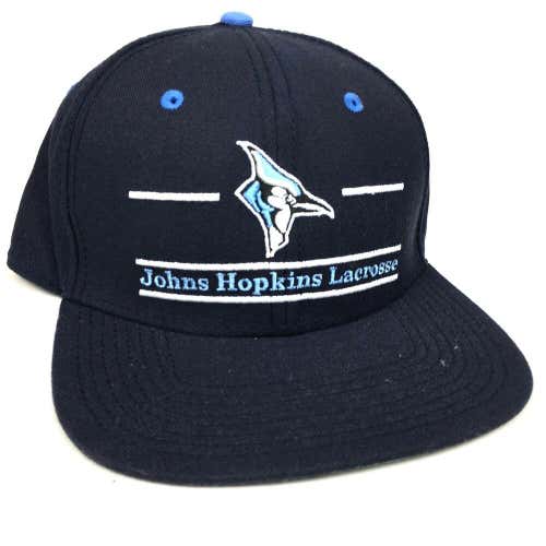 Johns Hopkins Blue Jays Snapback Hat Bar Logo Retro Blue/Black by The Game