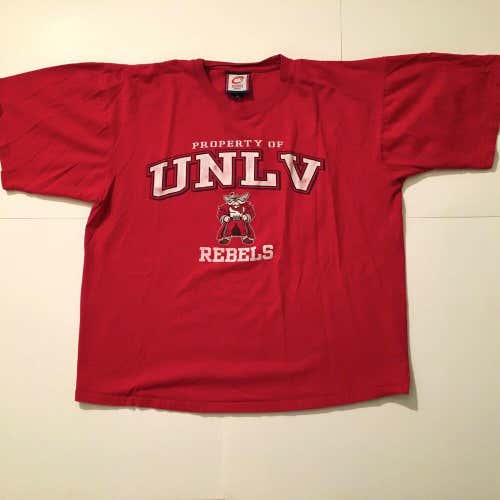 90s University of Nevada Las Vegas Rebels T-Shirt UNLV by Cadre NCAA Red (Sz XL)