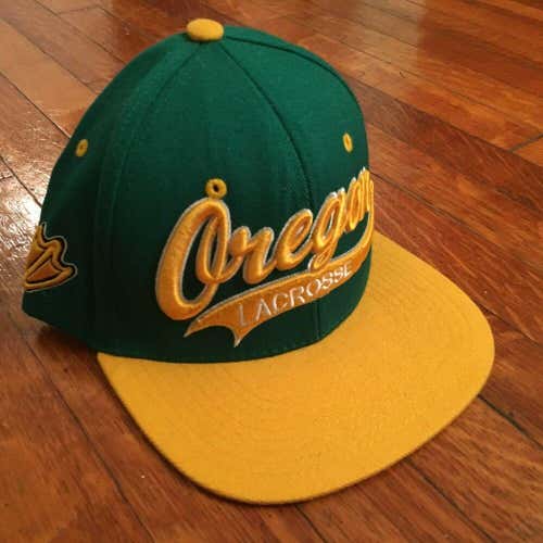 Zephyr Oregon Ducks Lacrosse Breakaway Snapback Hat Green/Yellow Stitched (OSFM)