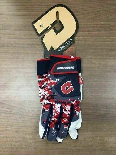 Demarini Digi Camo II Batting Gloves Navy/Scarlet Adult X-Large *NEW*