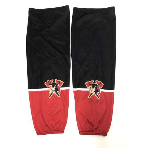 Lightly Used | Johnstown Tomahawks Black and Red Hockey Socks | Adult