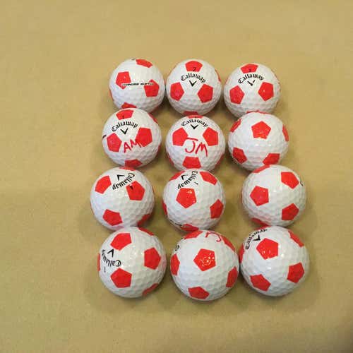 12 Used Callaway Chrome Soft Red & White Golf Balls (Prior Generation)