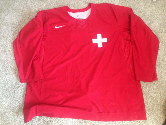IIHF Olympic 2014 Switzerland Nike Swift Jersey Pro Stock 62