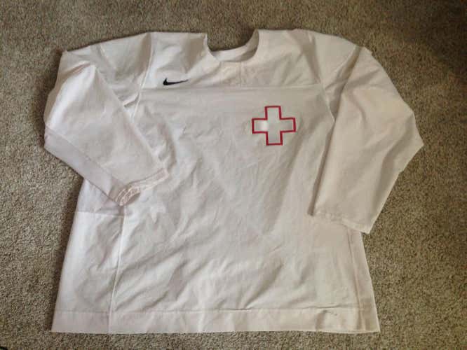 IIHF Switzerland Olympic Practice Nike Swift Jersey Pro Stock White 62