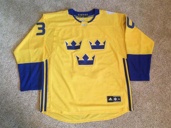 Sweden WCOH Lundqvist  Adidas Jersey Yellow XL