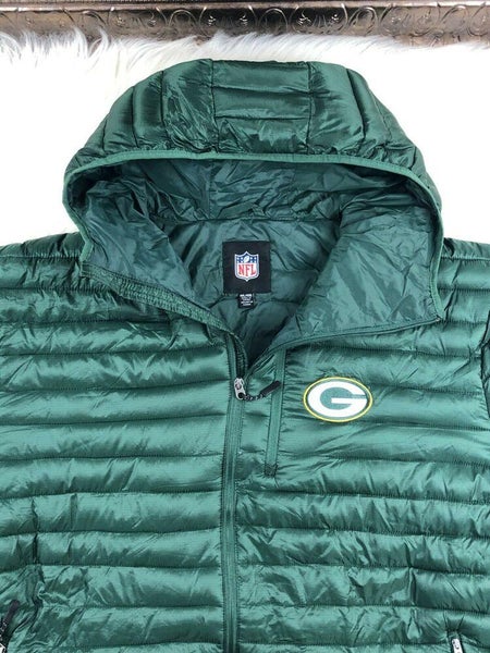 NFL Green Bay Packers Big & Tall Full Zip Hooded Puffer Jacket Green G-III,  4XL