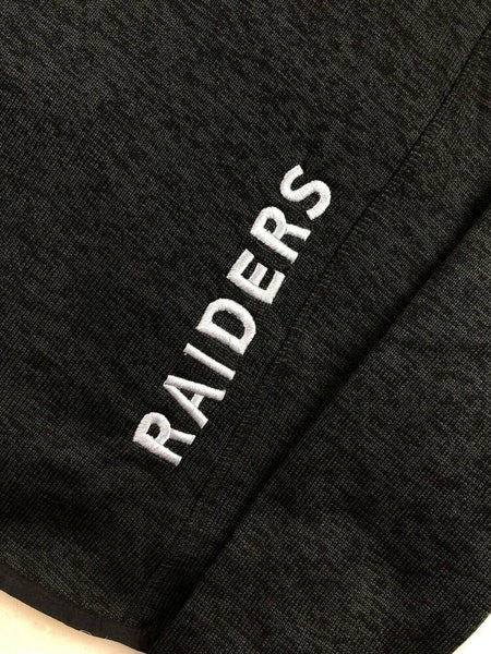 NFL Oakland Raiders Embroidered Soft Poly Full Zip Hoodie, Black, Women's S