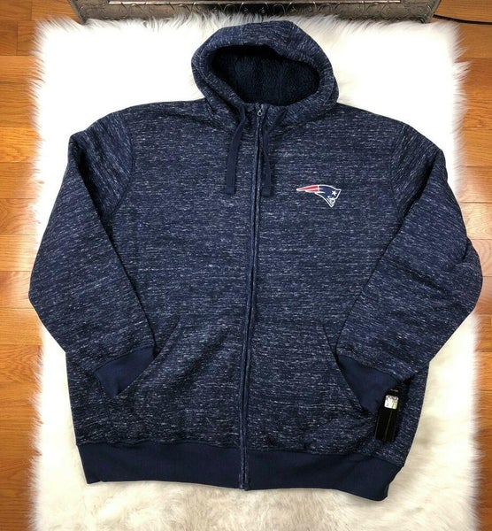 New England Patriots Full Zip Fleece Lined Heavy Weight Hoodie G-III Men  5XL NFL