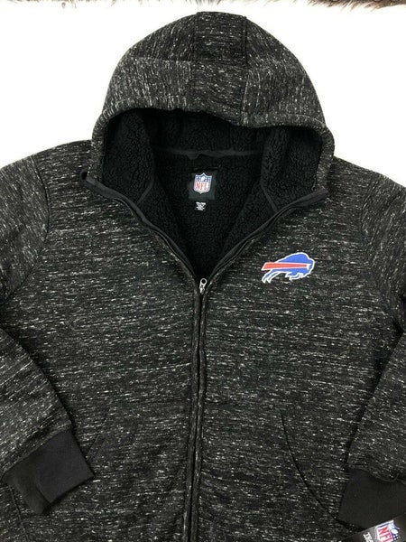 Buffalo Bills Men Sherpa Lined Jacket Fleece Hoodie Winter Heavyweight Coat  New