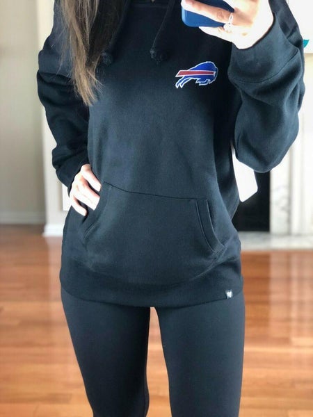 Women's '47 Brand Bills Retro Cropped Gray Hoodie