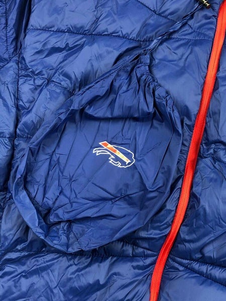 Buffalo Bills NFL Packable Puffer Jacket w Bag, Blue, Big & Tall Men 6XL