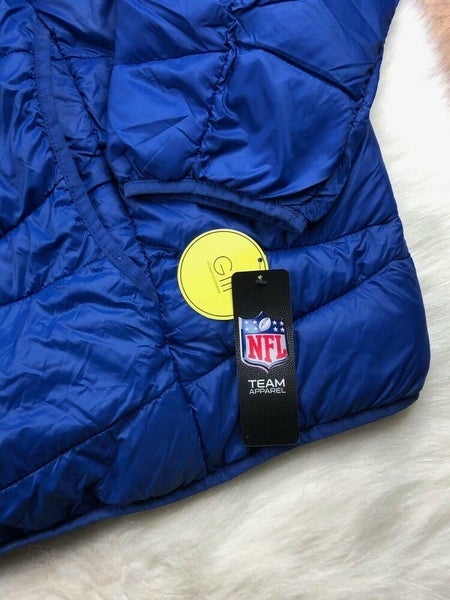 Buffalo Bills NFL Packable Puffer Jacket w Bag, Blue, Big & Tall Men 6XL