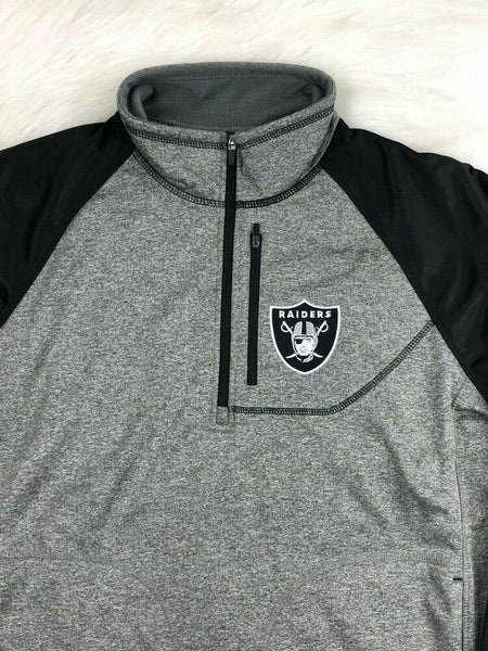 Oakland Raiders Soft Shell 1/4 Zip Pullover Track Jacket G-III