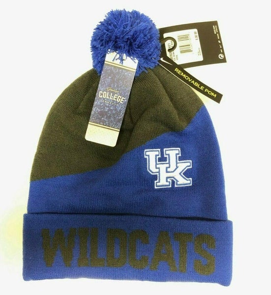 Kentucky Wildcats Nike Cuff Removable Pom Knit Winter Beanie Hat Gray Blue NCAA
