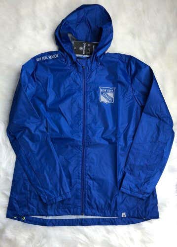 New York Rangers Women's XL Lightweight Full Zip Windbreaker Jacket Blue, NHL