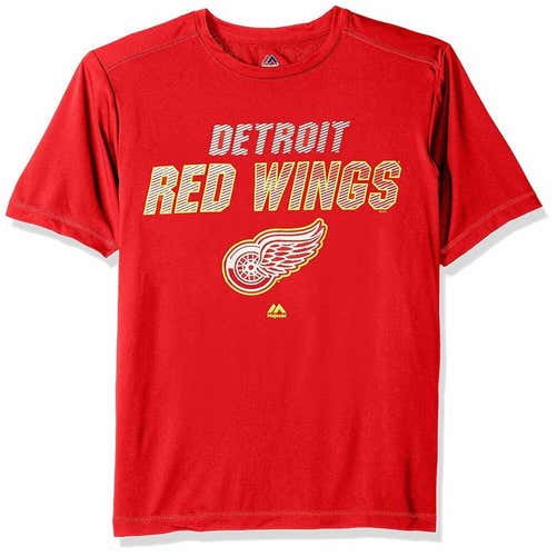 Detroit Red Wings Men's Synthetic Wicking Red T-Shirt, Majestic XL NHL