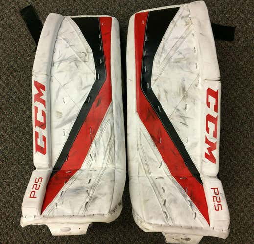 CCM P2.5 Hockey Goalie Leg Pads 30"+1 White/Black/Red Goalie Leg Pads