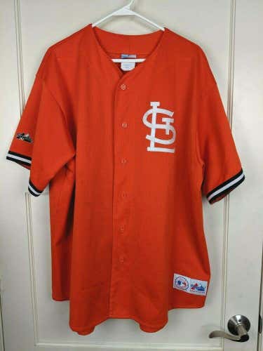Vintage St. Louis Cardinals Majestic MLB Baseball Jersey Orange Adult Size: XXL